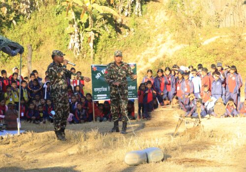 नेपाली सेनाद्धारा विपद प्रतिकार्य अभिमुखीकरण तथा विपद अभ्यास प्रदर्शन