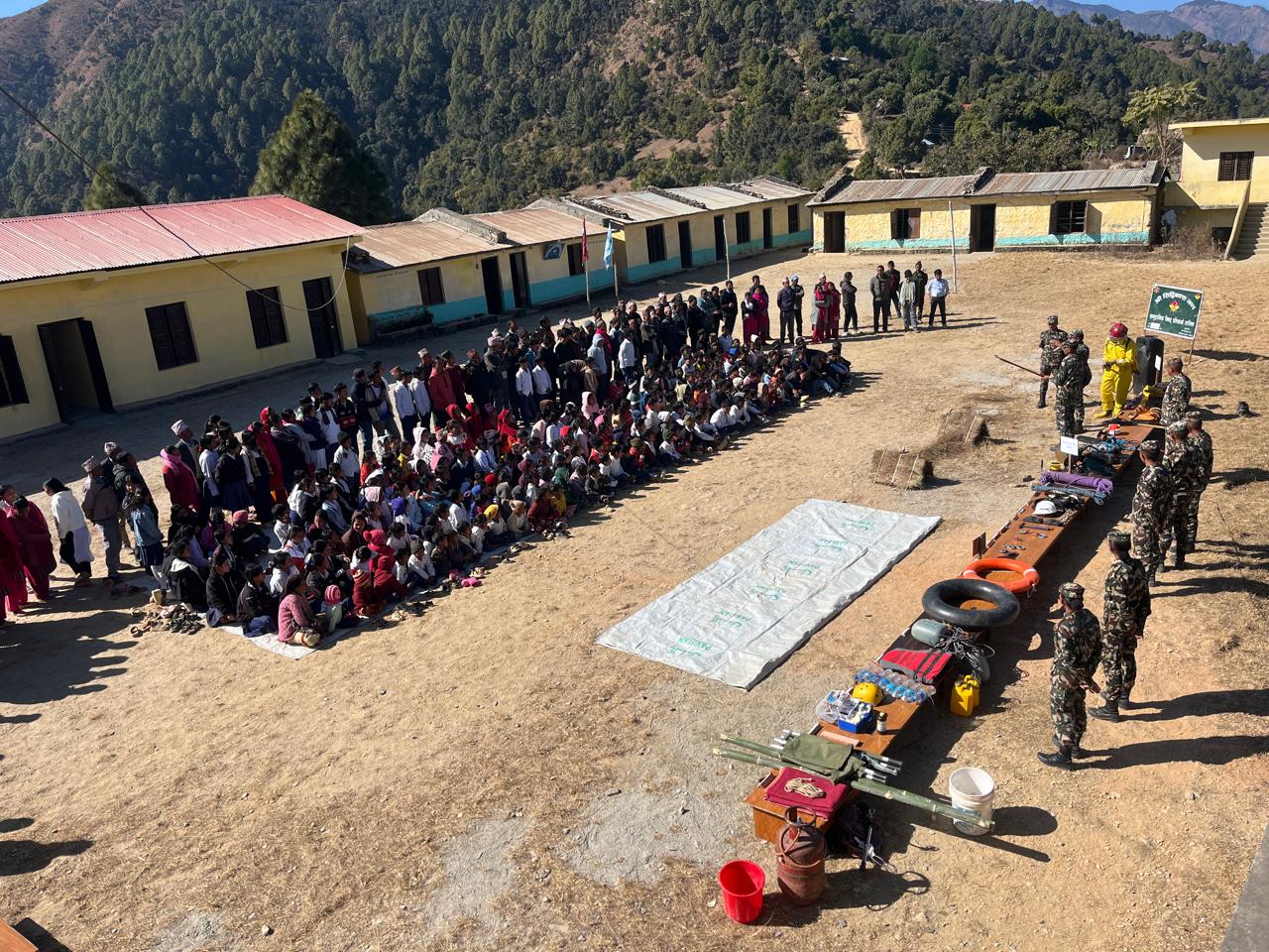 नेपाली सेनाद्वारा सामुदायिक विपद् प्रतिकार्य तालिम तथा डेमो प्रदर्शन