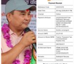 गाउँपालिका अध्यक्ष गिरीद्वारा २० हजार सहयोग, गाउँपालिकाले ५ लाख दिने घोषणा